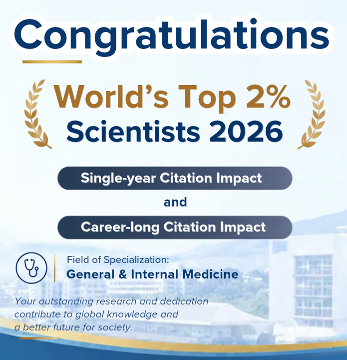 Department of Epidemiology Congratulates Two Faculty Members Recognized in the World’s Top 2% Scientists 2026
